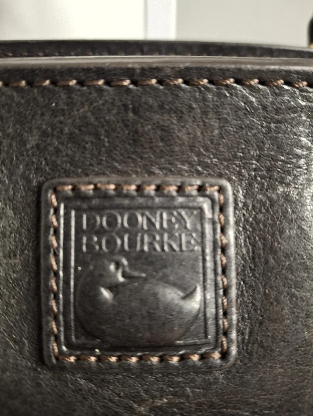 Dooney & Bourke Florentine Black Italian Leather Front Pocket Satchel Crossbody